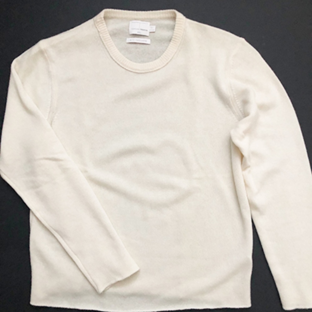 Topman Premium Cream Crewneck Sweater w/Cashmere